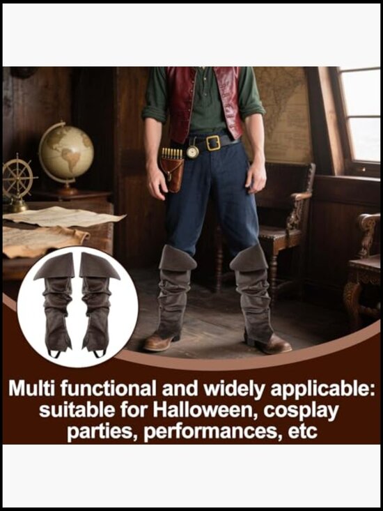 Medieval Pirate Boot Covers Renaissance Gothic Cosplay Costume Men Women main image 5